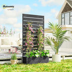 Outsunny Raised Garden Bed with Trellis for Climbing Plants, Planter Box with Self Draining Gap, Freestanding Trellis Planter for Outdoor, Patio, Deck, 35.75" x 15" x 70.75", Black