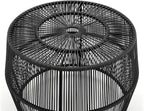 Furniture of America Ysar Boho Rattan Round Coffee Table Outdoor with Metal Frame, All-Weather and Rust Resistant, Handcrafted Coastal Furniture for Patio, Poolside, Garden, Yard, Black