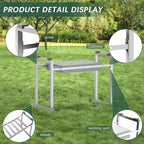 FLINTER Garden Kneelers Seat, Stable and Save Tip-Resistant Design 10.2" Wider Garden Kneeler and Seat with Handle, Heavy Duty Gardening Stool for Seniors, Gardening Weeding Bench for Parents - Gray
