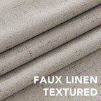 H.VERSAILTEX Blackout Drapes Linen Blackout Curtains 84 inch Length 2 Panels Set, 100% Blackout Thermal Insulated Textured Curtain Anti-Rust Grommet Curtains with White Liner, Stone