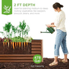 Best Choice Products 8x4x2ft Outdoor Metal Raised Garden Bed, Deep Root Planter Box for Vegetables, Herbs & Flowers, 478-Gallon Capacity, 100% Non Toxic Materials - Wood Grain