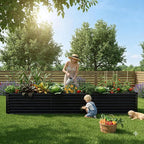 12x2x2ft Raised Garden Beds Outdoor Kit, Galvanized Planter Garden Boxes Outdoor, Metal Raised Garden Beds for Vegetables,Fruits,Herb,Flower,Black
