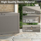 NUNU LAB 102 Gallon Large Waterproof Resin Deck Box, Lockable Outdoor Storage - Image 8