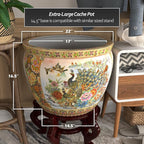 Red Lantern Large 22" Satsuma Porcelain Fishbowl Planter