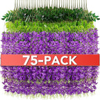 Artificial Wisteria Vines 75 Pack, Purple Silk Hanging Flowers