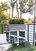 Veradek Brixton Series Plastic Railing Planter - Rectangular Planter for Outdoor Deck/Balcony | Crack-Resistant with Adjustable Rail Attachment | Classic Estate Design for Herbs, Succulents, Flowers