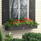 Mayne Vista 5ft Modern Window Box Planter with Panel Design and Drainage Hole