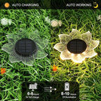 Roaming Acrylic Petal Bury Light 3-Pack Suitable for Gardens, Courtyards, Terraces, Corridors, Alleys, and Pedestrian Walkways (Sunflower)