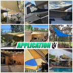 Royal Shade 10' x 10' x 14' Beige Triangle Sun Shade Sail Canopy Outdoor Patio Fabric Screen Awning RSTAPRT10 - UPF50+ 95% UV Blockage, Heavy Duty, Water & Air Permeable (We Make Custom Size)