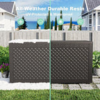 ROJIK Outdoor Storage Housing Deck Box - Waterproof Patio Furniture, Garden Tools, Cushions, Pool Accessories Storage Bench with Lockable Lid and Side Handles (Black,125 Gal)