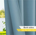NICETOWN Outdoor Curtains for Patio Waterproof Extra Wide 2 Panels, Rustproof Grommet Indoor Outdoor Porch Curtains & Drapes for Gazebo/Cottage, W72 x L84 Inch, Teal