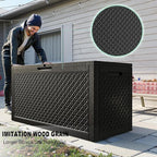 Deck Box 100 Gallon Black Resin Outdoor Storage Lockable