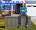 NUNU LAB 150 Gallon Outdoor Storage Box, Resin Large Sturdy Deck Box, Backyard - Image 5