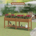 FILWH Raised Garden Bed with Legs Elevated Wooden Planter Box Stand Large Planter Stand Box for Fruits Vegetables Flowers with Divider with Bag- 72 * 24 * 30.5IN（Brown）