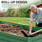 YITAHOME 6x3x2ft Outdoor Raised Garden Bed Kit, Large Metal Patio Planter Box with Gloves, Support Rod for Plants Vegetables Flowers, Green