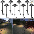 SUNVIE 8-Pack Low Voltage Landscape Pathway Lights 12-24V 3W LED Landscape Lighting 3000K Outdoor Pathway Lighting IP65 Waterproof Aluminum Wired Path Lights for Yard Garden Walkway, ETL Listed Cord