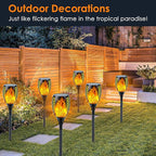 Upgraded Solar Lights Outdoor, 6 Pack Flickering Flame Solar Torch Lights with Super Larger Size for Outdoor Decor, Solar Garden Lights Waterproof Solar Flame Outdoor Lights for Patio Yard Pathway
