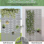 Casaphoria Metal Privacy Screen Outdoor, 72" H x 35" W Freestanding Decorative Privacy Screen for Patio Deck Balcony Garden with Stable Base, Grey-Brick