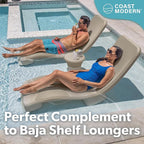 Coast Modern Outdoor Side Table - Lounger Table for Inside Pool or on Patio - All-Weather Furniture for Sun Shelf Up to 15" - Sand