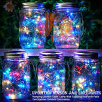 String Lights for Mason Jars, 8 Pack Solar Multi-Color LED Lid Inserts