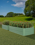GarveeLife 2pcs 8x4x2 ft Galvanized Raised Garden Bed, 24" Tall Metal Planter Box for Flowers Vegetables, Rust-Resistant Raised Garden Beds for Gardening, Easy Assembly Outdoor Garden Box & Planters