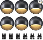 SUNVIE 5W LED Low Voltage Deck Lights, 12-24V Step Lights Outdoor with Fastlock2 Wire Connectors, Low Voltage Landscape Lighting 3000K Warm White Deck Stair Light Waterproof for Fence Post, 6 Pack