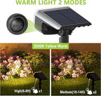 DAMINY Solar Spotlights Waterproof IP65,Auto On/Off,3000K 2 Lighting Modes Solar spot Lights for Garden,Pathway,Yard,Landscape-6 Pack