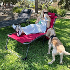 KingCamp 2 Pack Lounge Chair Outdoor, Folding Portable Tanning Chairs Comfy Adjustable 5-Position Lay Flat Foldable Chaise Chaser Lounger with Pillow for Outside Beach Patio Sun Bathing Pool, Wine