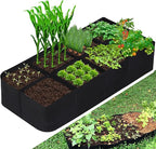 CJGQ Fabric Raised Garden Bed, 128 Gallon 8 Grids Plant Grow Bags, 3x6FT Planter Raised Beds for Growing Vegetables Potatoes Flowers, Rectangle Planting Container for Outdoor Gardening