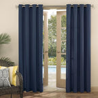 Sun Zero Marina Indoor/Outdoor UV Protectant Energy Efficient Grommet Curtain Panel, 54" x 108", Navy Blue