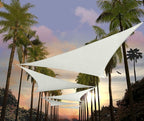 Amgo Custom Size 20' x 20' x 20' White Triangle Sun Shade Sail Order to Make Canopy Awning UPF50+ AGSLT, 95% UV Blockage, Water & Air Permeable, 200GSM Commercial Standard (We Customize)