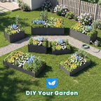 Quictent Galvanized Raised Garden Bed 8x4x2 Ft Tall Metal Planter Box for Vegetables Bottomless for Backyard, 2 Tomato Cages Included, 22.04" Deep, Dark Grey