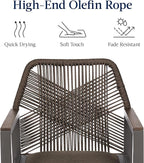 Best Choice Products Outdoor Bar Stools Set of 2, Bar Height, 360° Swivel Aluminum Frame, All-Weather Woven Rope Chair Design w/Armrests - Brown/Mocha