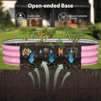 Raised Garden Bed Kit, 5x2x1 ft Galvanized Planter Box Outdoor with Safety Edging, Large Metal Raised Beds for Gardening Vegetables Flower Fruits (Blush Pink)