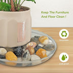 12Pcs Clear Plant Saucer, 6 8 10 Inch Durable Plastic Plant Tray, Round Plant Pot Saucers, Drip Tray for Indoor and Outdoor Garden, Grey