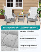 SERWALL HDPE Outdoor Rocking Chair Cushion Set of 4, Memory Foam Cushion Flowers Pattern