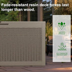 120 Gallon Outdoor Deck Box, Lockable Waterproof Outdoor Storage Boxes For Garden Tools,Indoor Cushions,Accessories Outside Storage Resin Weatherproof Container(Grey)