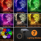 Solar Spot Lights Outdoor Color Changing,[7 Modes/2 Pack] Christmas IP65 Waterproof Landscape Spotlights, Dusk to Dawn Solar Powered Security Light for Patio Gate Walkway Pool Garden Yard Driveway