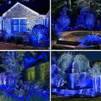 T-SUN Solar Spot Lights Outdoor, 4 Pack 49LED Landscape Spotlights, 2 Lighting Modes Auto ON/Off Solar Lights for Trees, Garden, Yard, Pathway, Driveway(Blue)