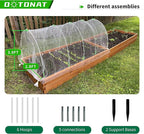 Garden Hoops for Raised Beds- Rust Free Fiberglass Frame Plant Hoops with Support Bases -Greenhouse Hoops Grow Tunnel , 72pcs，Vanilla