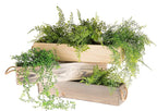 Wooden Planter Box, Rustic Barn Wood/Whitewash with Plastic Liner l Garden Decor l Restaurant and Wedding Decorations l Table Centerpiece (20x4 w Handle Set of 2, Rose Wood)