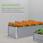 4x2x2FT Galvanized Raised Garden Bed,Planter Raised Beds-Metal Garden Box,Large Plant for Outdoor Planting, Vegetables Bed，Flower,herb-Silver