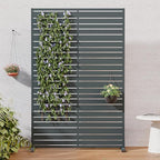 Casaphoria Metal Privacy Screen Outdoor, 72" H x 47" W Freestanding Decorative Privacy Screen for Patio Deck Balcony Garden with Stable Base, Grey-Benjamin