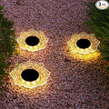 Roaming Acrylic Petal Bury Light 3-Pack Suitable for Gardens, Courtyards, Terraces, Corridors, Alleys, and Pedestrian Walkways (Lotus)