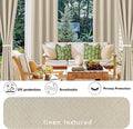 Outdoor Curtains Cream Waterproof Linen Blend 6 Panels 54 x 84 Inch