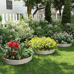 Galvanized Planter Outdoor Galvanized Metal Planter Round Raised Garden Bed Kit for Gardening Outdoor 1CP Gray 4X2X1FT