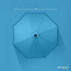 Best Choice Products 10ft Solar LED Offset Cantilever Hanging Market Patio Umbrella, Smooth 360° Rotation, 8 Sturdy Ribs, Easy Adjustment - Sky Blue