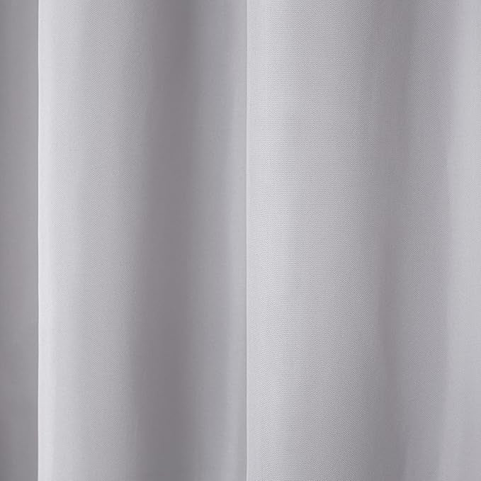 TOWN & COUNTRY BASICS Cabana Solid Heavyweight Indoor Outdoor Curtains, Light Filtering Opacity with Grommet Top, Water Repellent, 2-Pack Set, 54"x96", Cloud Grey