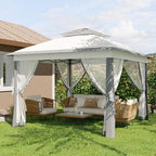 11'x11 Pop-Up Gazebo, Instant Outdoor Canopy Tent with Mosquito Nettings, Durable Steel Frame, Water, and UV Proof, for Patio, Garden, Courtyard, Party (Grey)