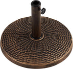 Yaheetech 22 lbs Heavy Duty Outdoor Umbrella Base 18" Round Patio All-Weather Umbrella Stand Market Umbrella Base for Garden & Lawn, Bronze